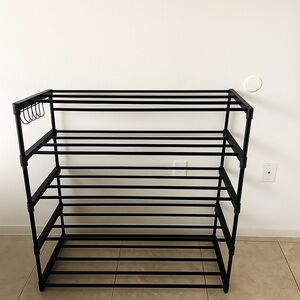 Elegant Black Metal Shoe Organizer